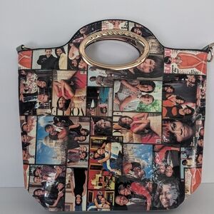 Vibrant Collage Print Women's Satchel Michelle Obama